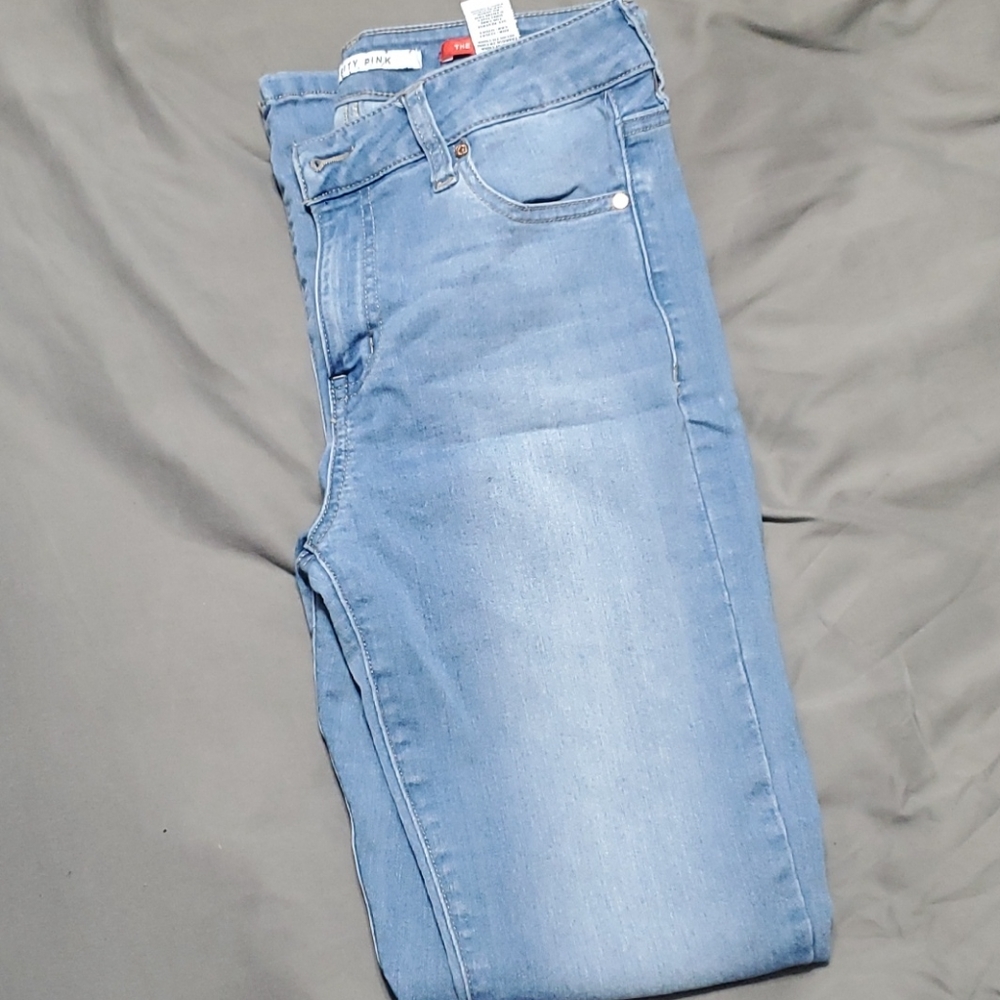 Stretchy blue jeans